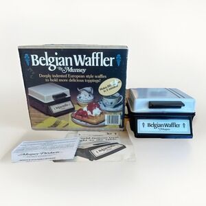 Belgian Waffler BW-2 Waffle Maker By Munsey - w/ Box & Manual By Munsey Working